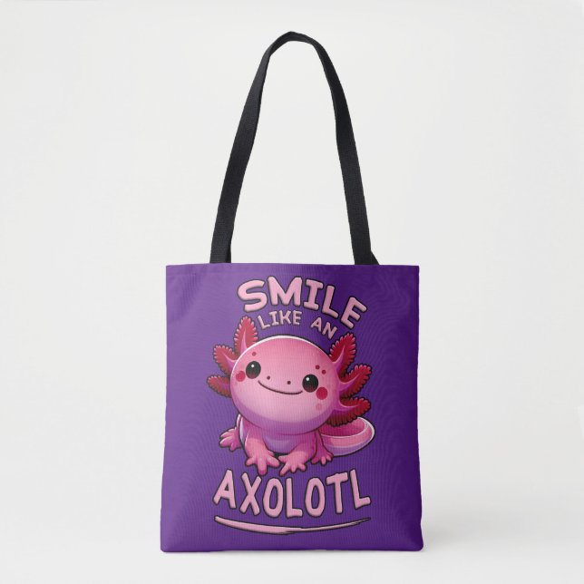 Lächeln wie ein Axolotl Tasche (Vorderseite)