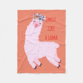 Lächeln wie ein Lama Fleecedecke