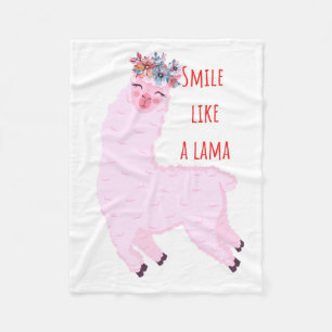 Lächeln wie ein Lama Fleecedecke