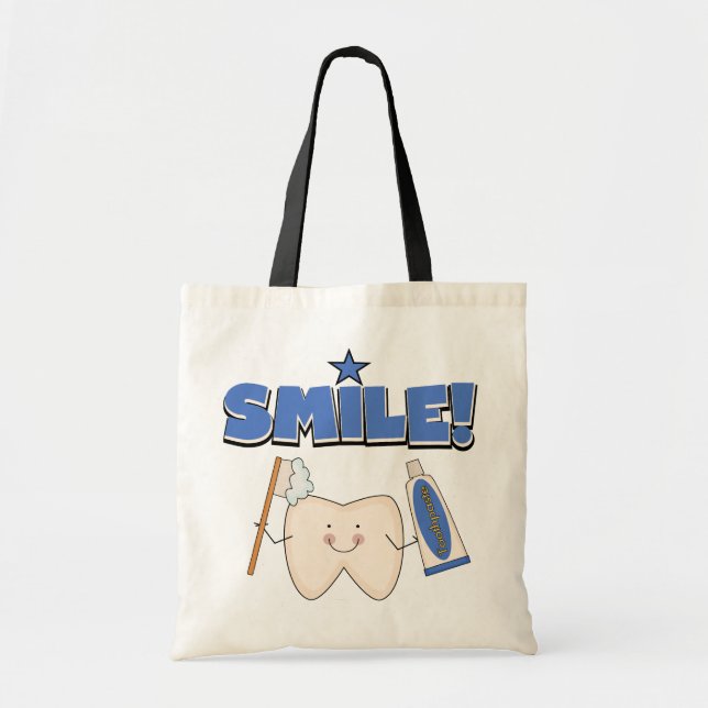 LÄCHELN - Zahn-T - Shirts und Geschenke Tragetasche (Vorne)