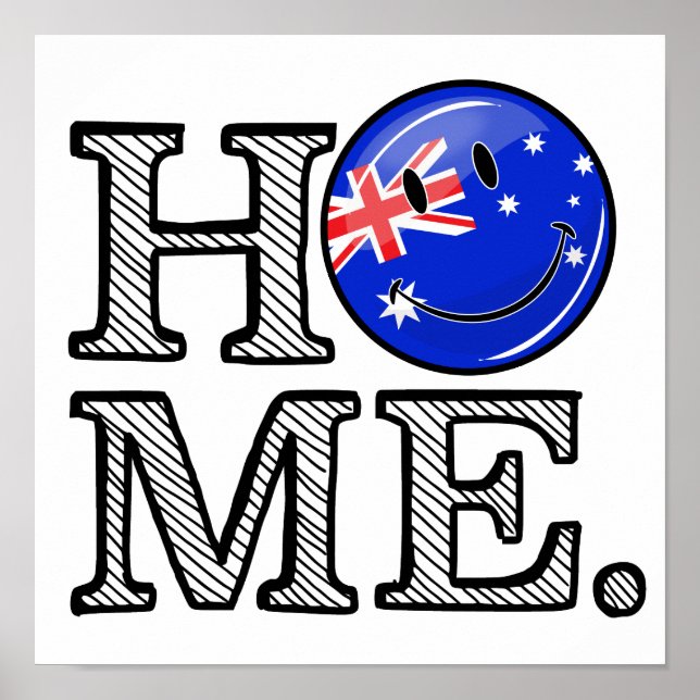 Lächelnd australische Flag Housewarming Poster (Vorne)