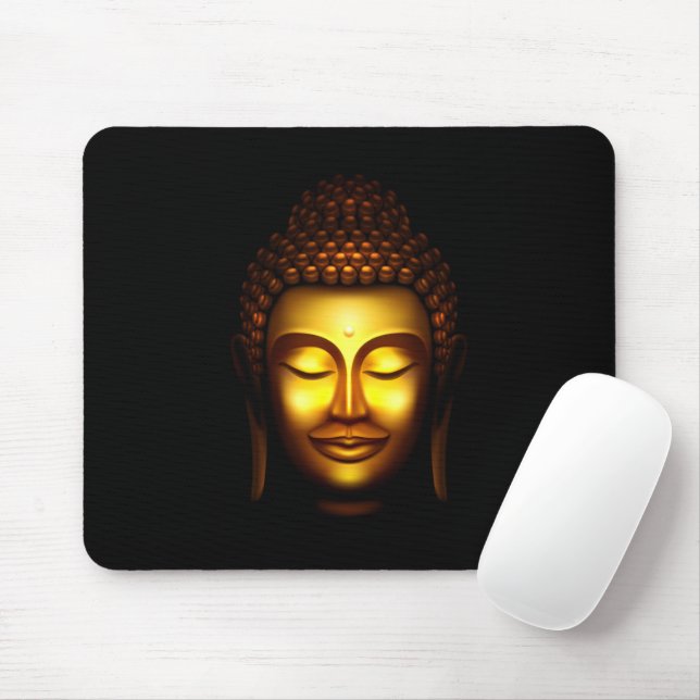 Lächelnd Buddha Gold und Schwarz Mousepad (Mit Mouse)