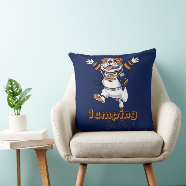 Lächelnd Bulldog | Spaß und stilvolles Design Kissen (Stuhl )