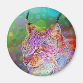 Lächelnd, bunt lynx - abstrakt magnet