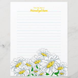 Lächelnd Daisy Dreams Lined Paper Sheet
