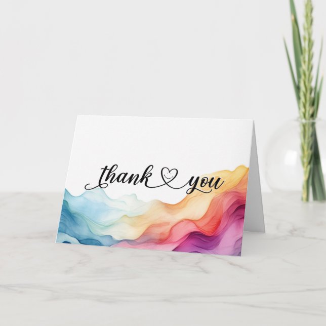 Lächelnd danke, dass du an Aquarell herumgehst Dankeskarte (Vorderseite)