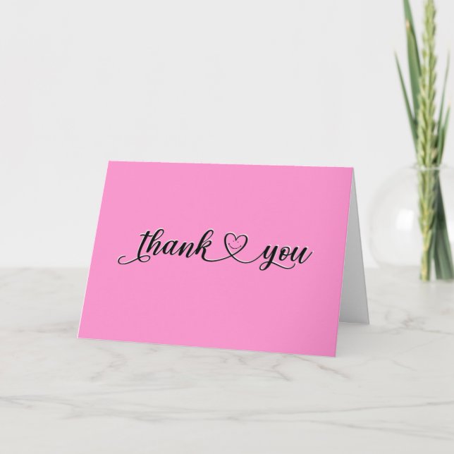 Lächelnd danke, dass du in Rosa herumredest Dankeskarte (Vorderseite)