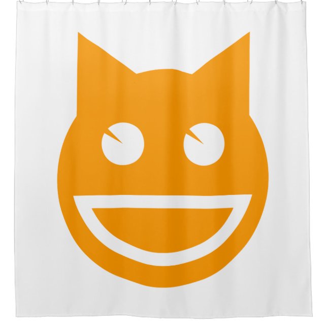 Lächelnd Emoji Cat Duschvorhang (Vorderseite)