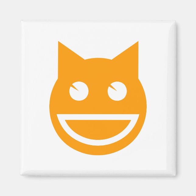 Lächelnd Emoji Cat Magnet (Vorne)