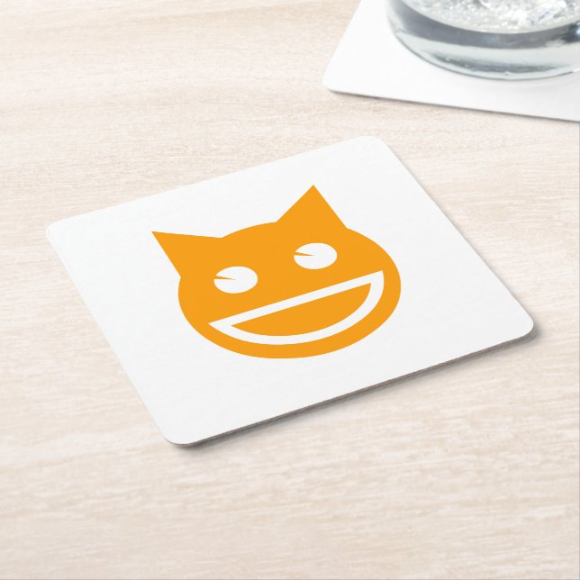 Lächelnd Emoji Cat Rechteckiger Pappuntersetzer (angewinkelt)