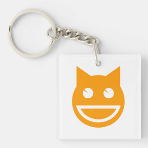 Lächelnd Emoji Cat Schlüsselanhänger