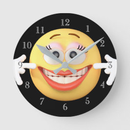 Lächelnd Emoji Runde Wanduhr