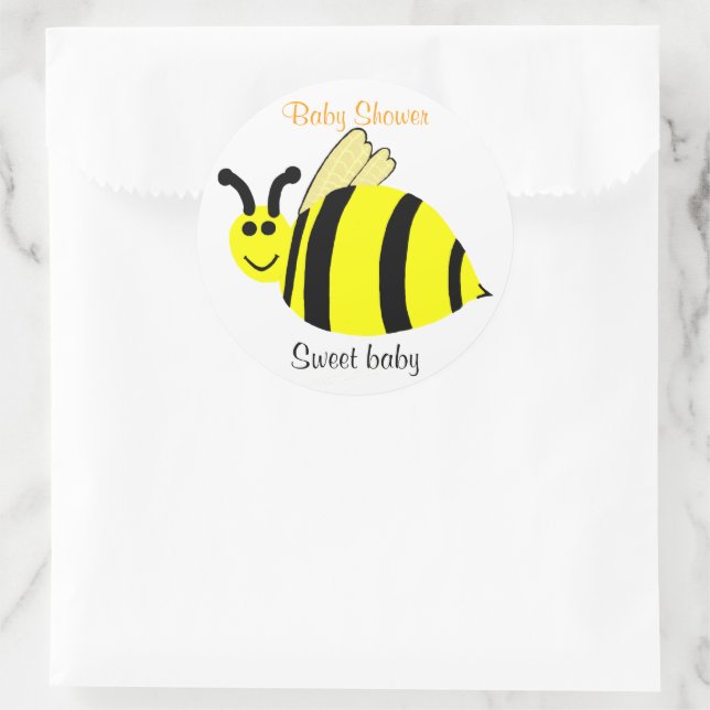 Lächelnd gelbe Hummelspülung Runder Aufkleber (Tasche)