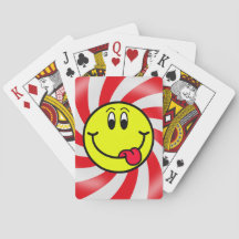 Lächelnd Gesicht Emoji Red Spiral Playing Cards