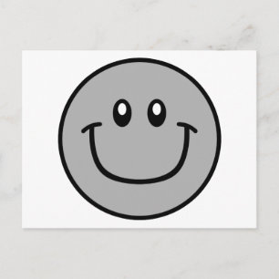 Lächelnd Gesicht Postkarte Gray 0003