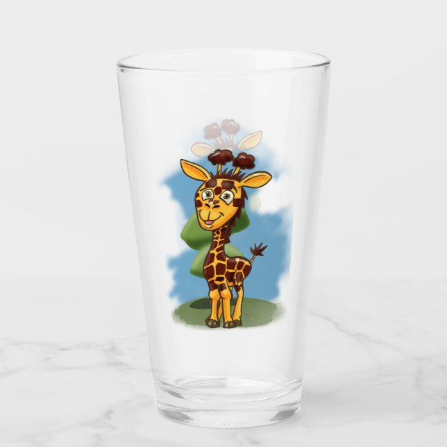 Lächelnd Giraffe Glas (Vorderseite)