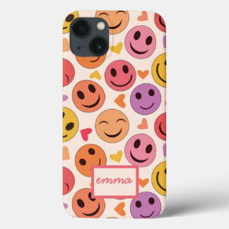Lächelnd Glückliche Gesichter mit Herzen individue Case-Mate iPhone Hülle