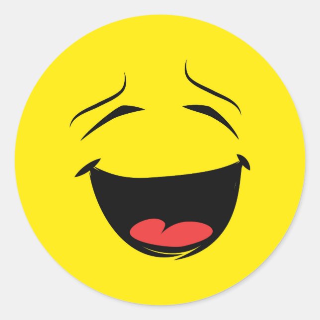 Lächelnd glückliches Gesicht Emoji Runder Aufkleber (Vorderseite)