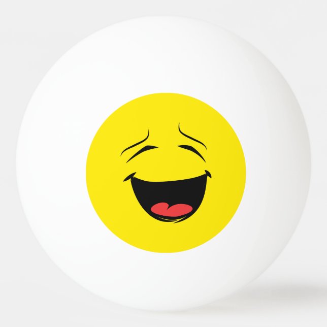 Lächelnd glückliches Gesicht Emoji Tischtennisball (Rückseite)