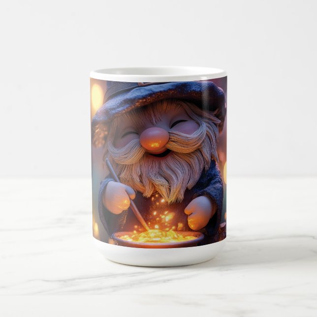 Lächelnd Gnome Stirring Magic Pot Kaffeetasse (Mittel)
