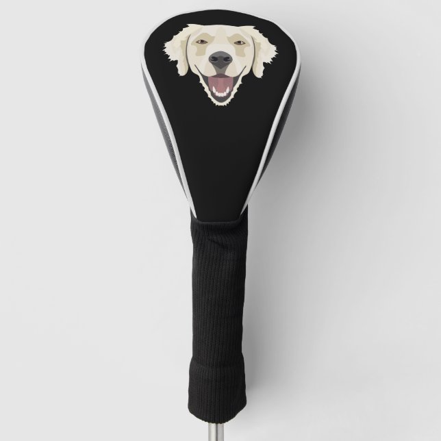 Lächelnd Golden Retriever Golf Headcover (Vorderseite)