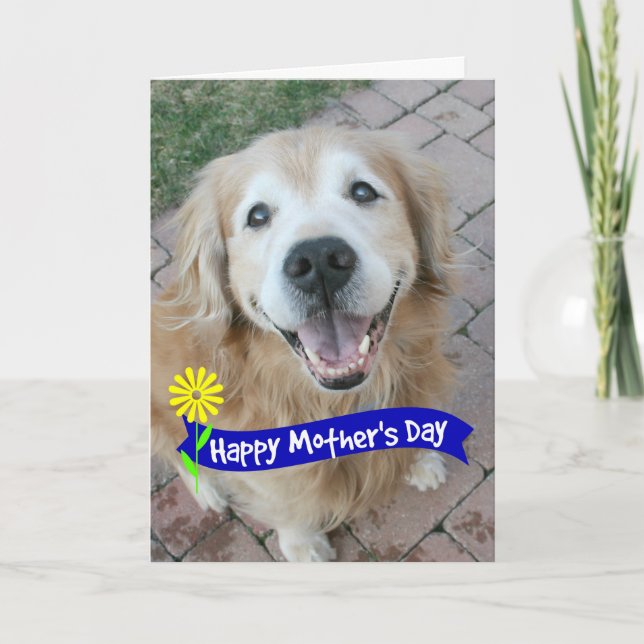Lächelnd Golden Retriever Mütter Day Karte (Vorderseite)