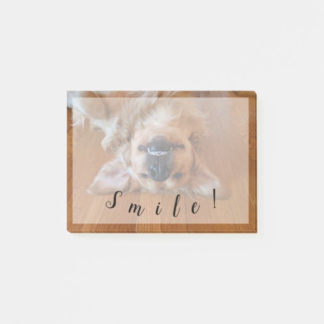 Lächelnd Golden Retriever Post-it Klebezettel (Vorderseite)