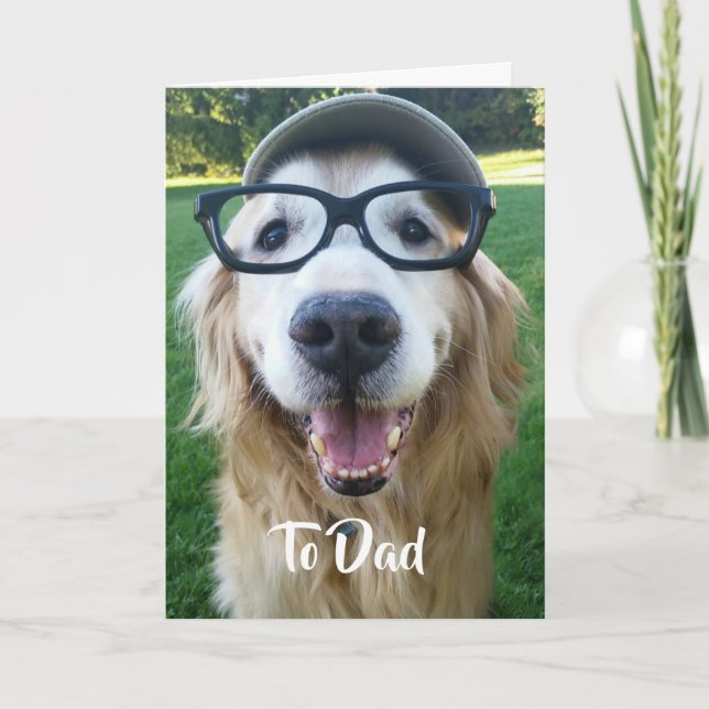 Lächelnd Golden Retriever Vatertag Karte (Vorderseite)