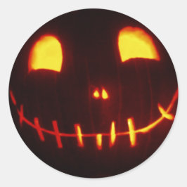 Lächelnd Halloween Jack-o-Lantern Runder Aufkleber
