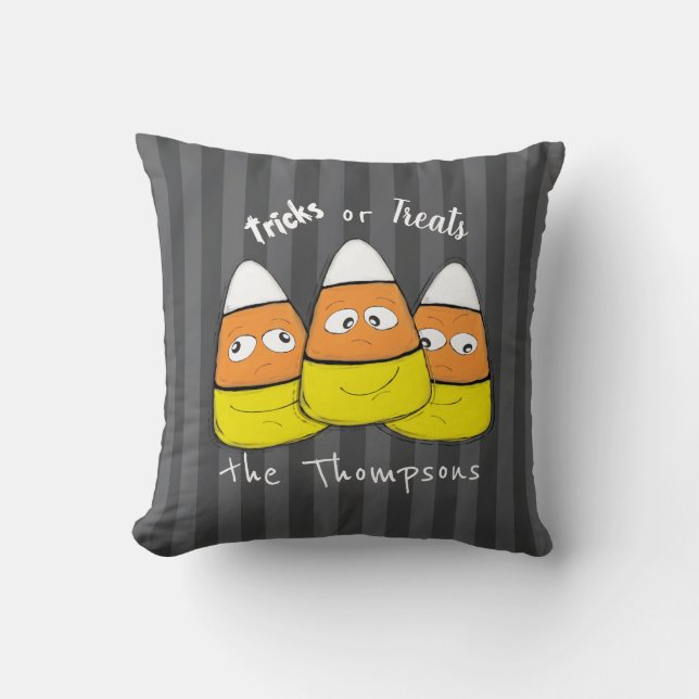 Lächelnd Halloween Mais Candy Throw Kissen (Vorderseite)