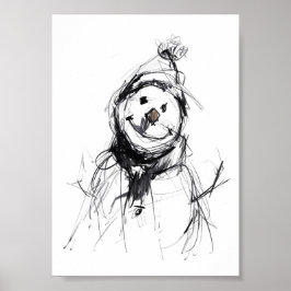 Lächelnd Happy Snowman Poster