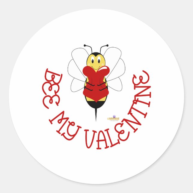 Lächelnd Hummeln Herzbeere Mein Valentin Runder Aufkleber (Vorderseite)
