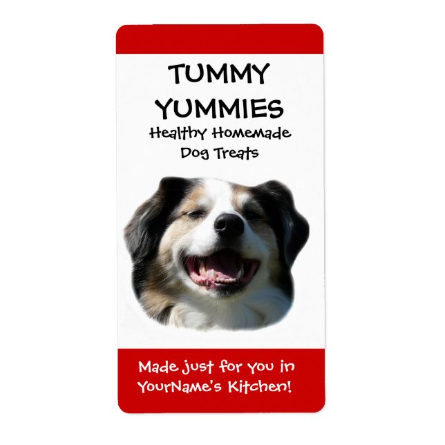 Lächelnd Hund Doggie Leckereien Küchensiegel Stick (Vorne)