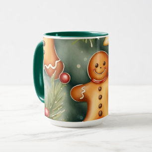 Lächelnd Ingwer Bäuerin Weihnachtsmuster Tasse