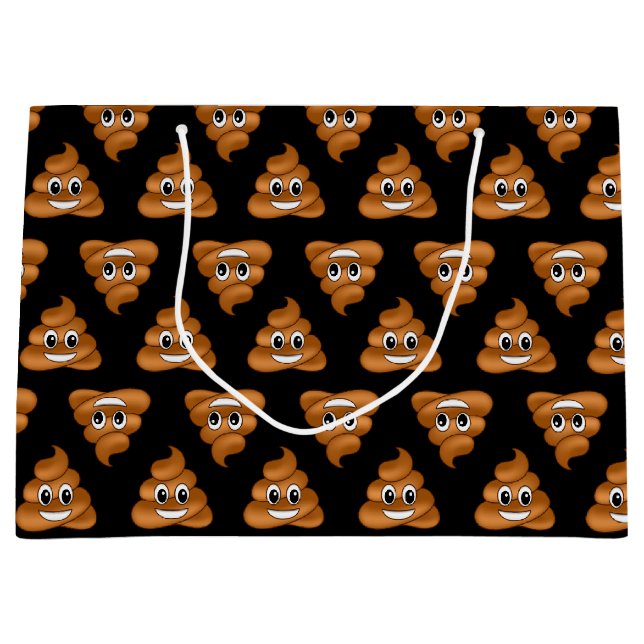Lächelnd Kackend Emoji-Geschenktasche Große Geschenktüte (Vorderseite)