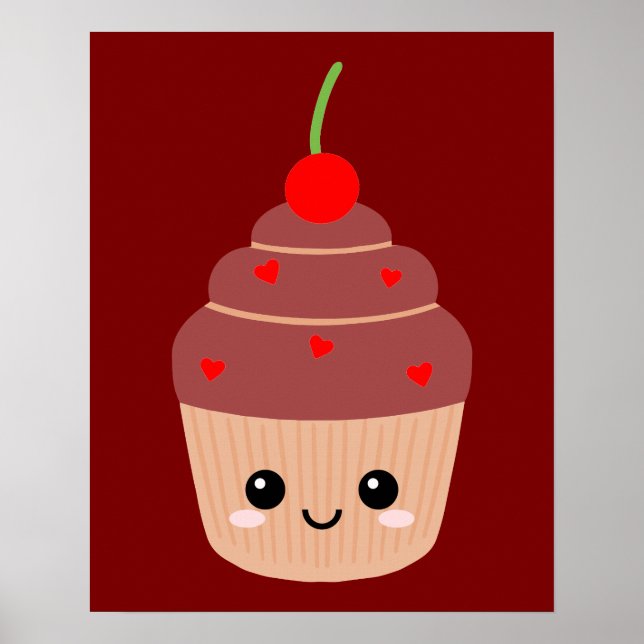 Lächelnd Kuchen Print, süße Zimmerdekoration, Nied Poster (Vorne)