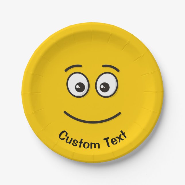 Lächelnd mit offenem Augenopfblech Pappteller (Vorderseite)