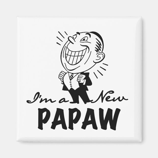 Lächelnd New Papaw Tshirts und Geschenke Magnet (Vorne)