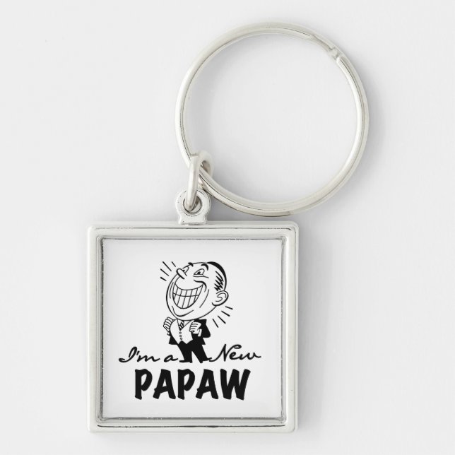 Lächelnd New Papaw Tshirts und Geschenke Schlüsselanhänger (Vorne)