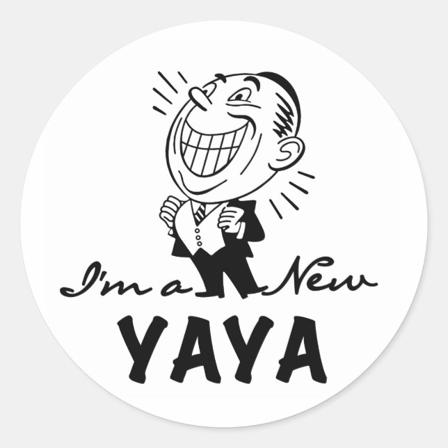 Lächelnd New Yaya Tshirts und Geschenke Runder Aufkleber (Vorderseite)