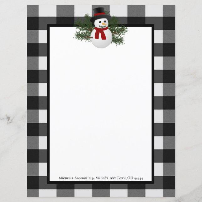 Lächelnd Snowman Buffalo Karierte Papierläden (Vorderseite)
