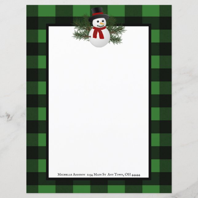 Lächelnd Snowman Buffalo Karierte Papierläden (Vorderseite)