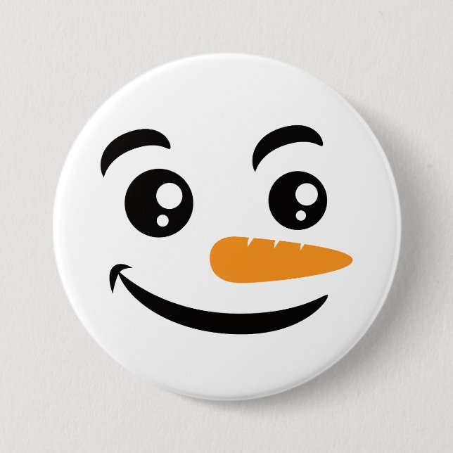 Lächelnd Snowman Face Button (Vorderseite)