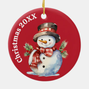 Lächelnd Snowman Vintage Weihnachtsschmuck - Jahr