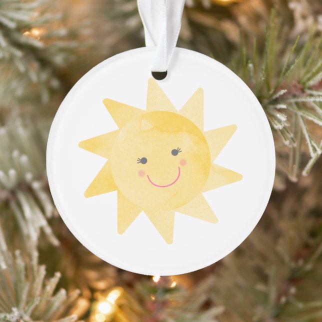 Lächelnd Sonnenschein hell und Niedlich Weihnachte Ornament (Baum)