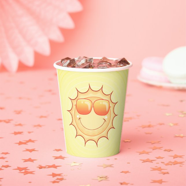 Lächelnd Sun Paper Cups Pappbecher (Insitu)