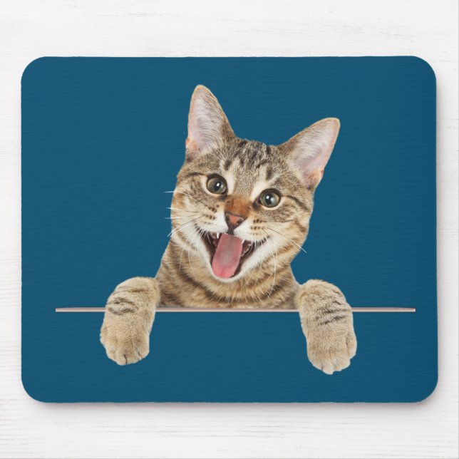 Lächelnd Tabby Cat Mouse Pad Mousepad (Vorne)
