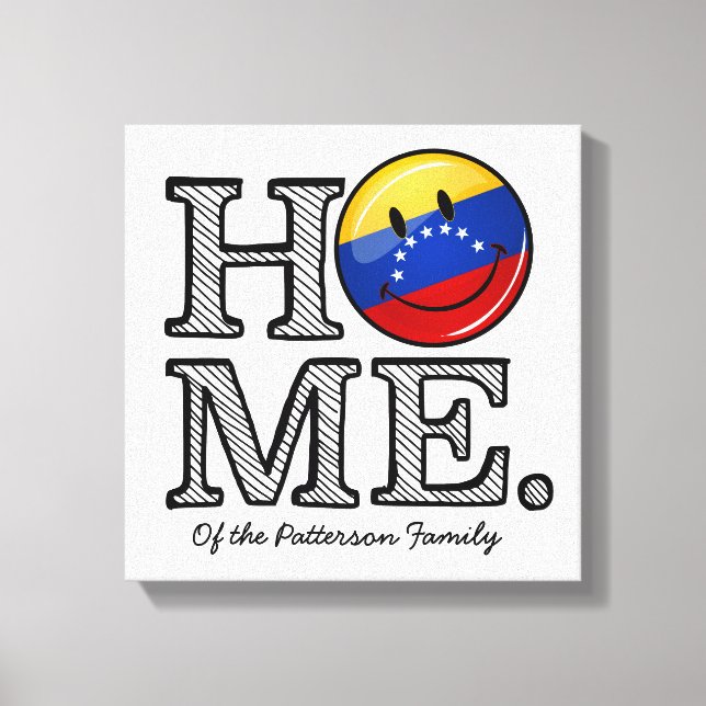 Lächelnd venezolanische Flaggenhäuser Leinwanddruck (Vorderseite)