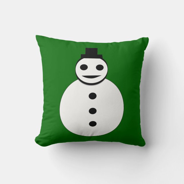 Lächelnd Weihnachten Schneemann Kissen (Vorderseite)