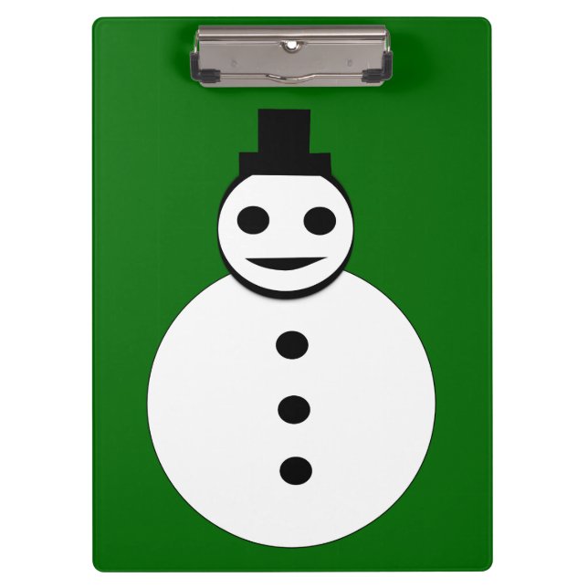Lächelnd Weihnachten Snowman Clipboard Klemmbrett (Vorderseite)